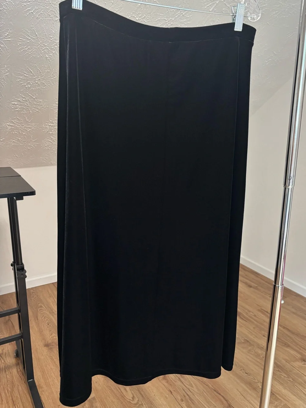 Whimsigoth Vintage black velvet pull on a-line skirt, Koret Petites size M